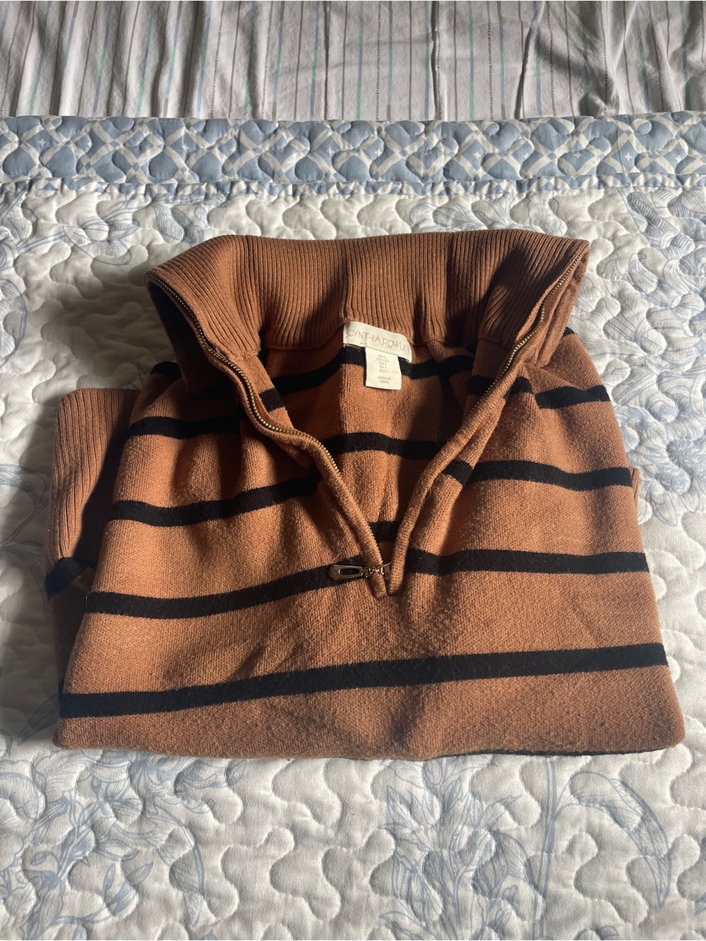 Quarter zip cropped sweater